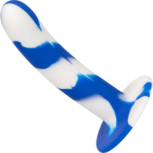 Admiral Swirl Probe 5.5" Silicone Suction Cup Dildo By CalExotics - Blue & White