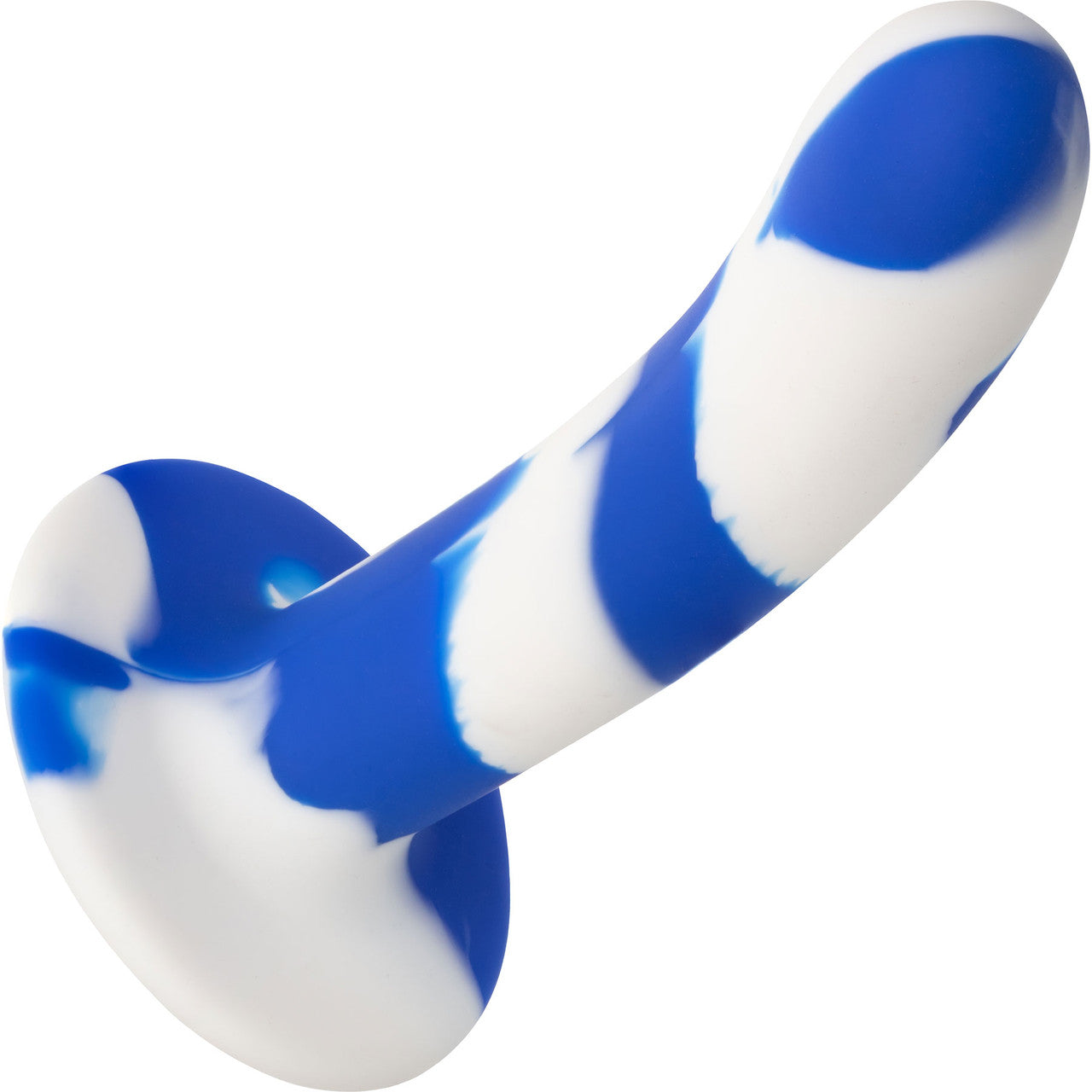 Admiral Swirl Probe 5.5" Silicone Suction Cup Dildo By CalExotics - Blue & White