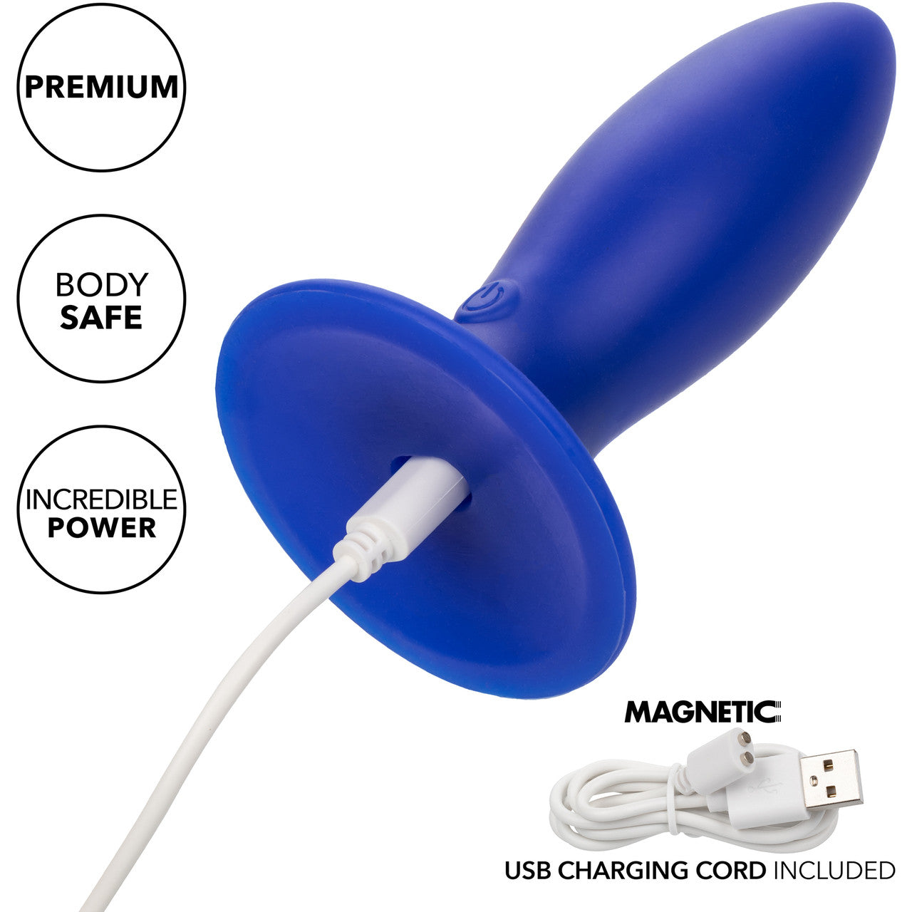 Admiral Liquid Silicone Rechargeable Waterproof Vibrating Torpedo Anal Probe By CalExotics - Blue