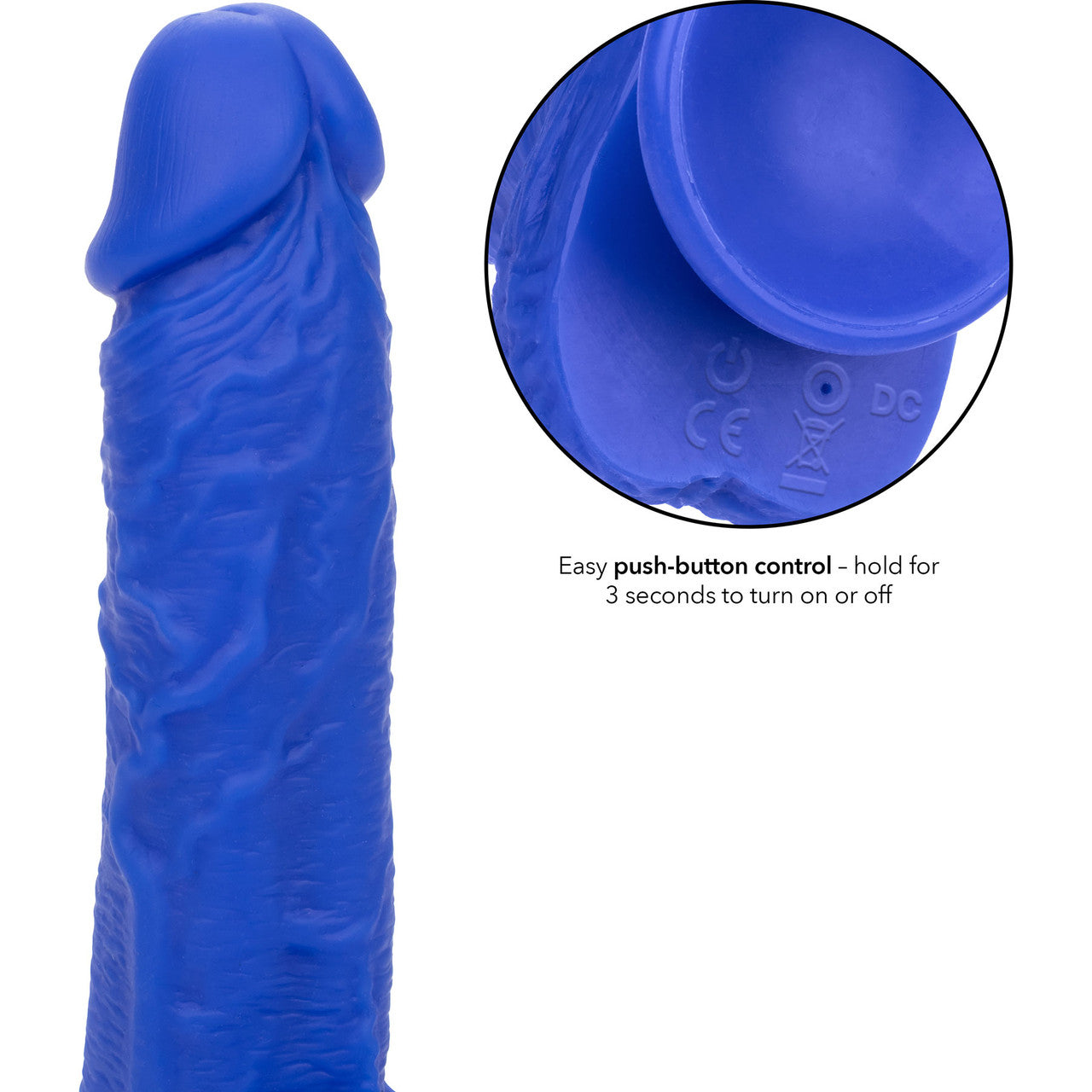 Admiral Sailor 7" Rechargeable Waterproof Vibrating Silicone Suction Cup Dildo By CalExotics - Blue