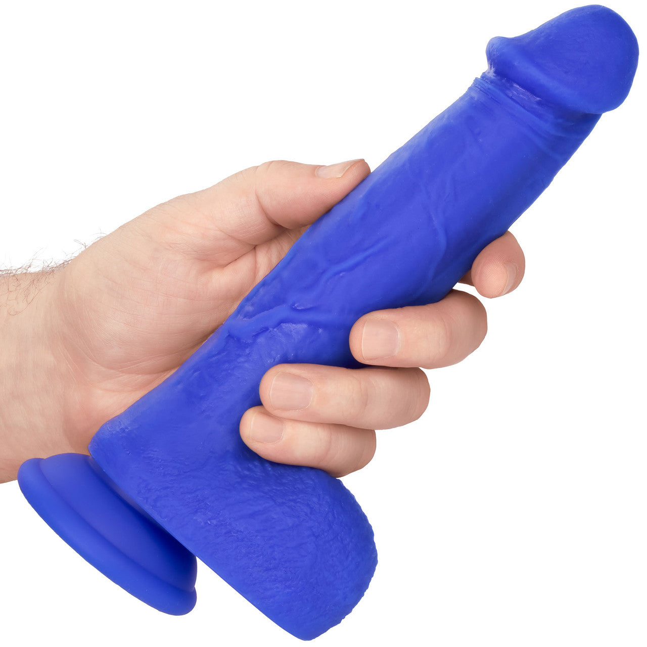 Admiral Captain 8" Rechargeable Waterproof Vibrating Silicone Suction Cup Dildo By CalExotics - Blue