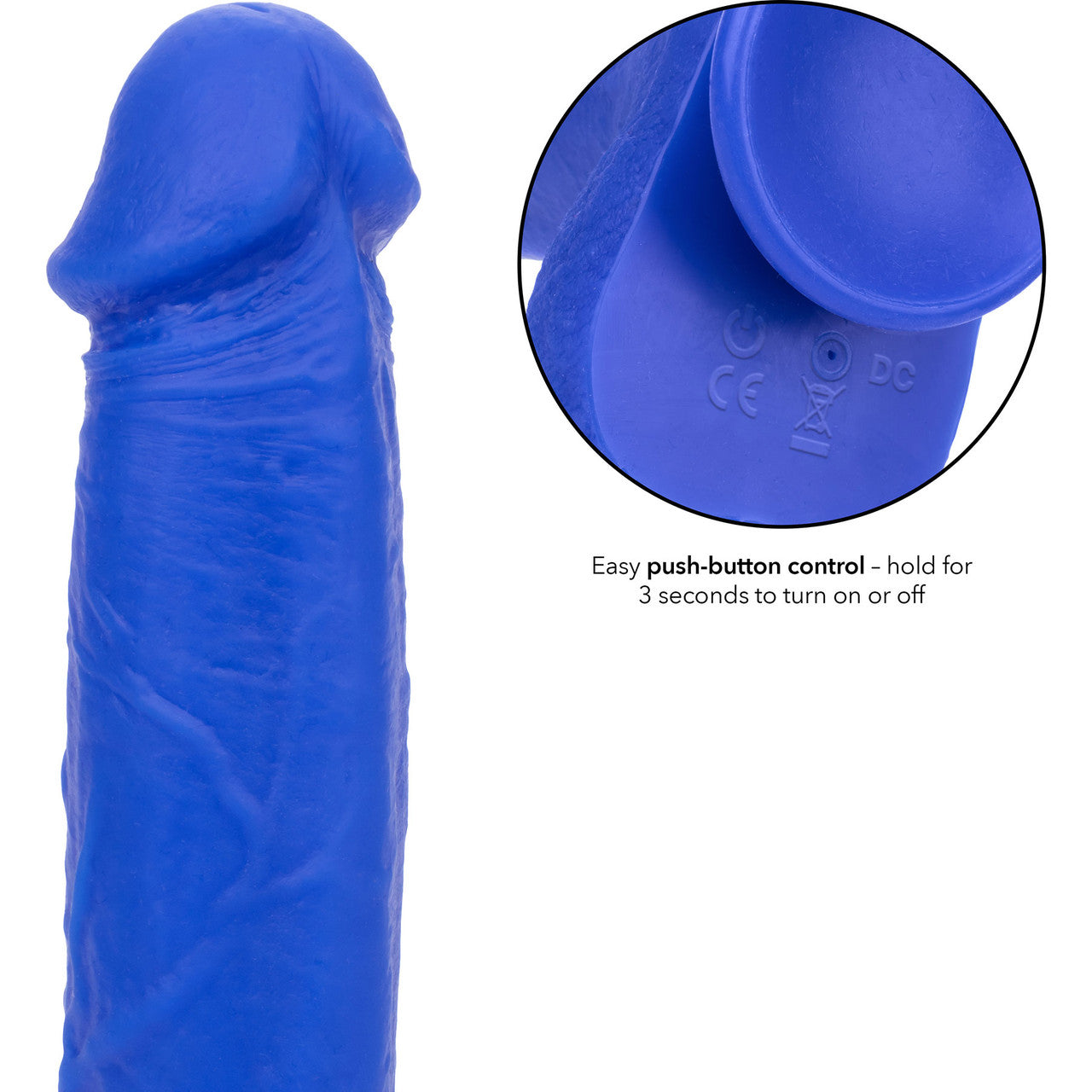 Admiral Captain 8" Rechargeable Waterproof Vibrating Silicone Suction Cup Dildo By CalExotics - Blue