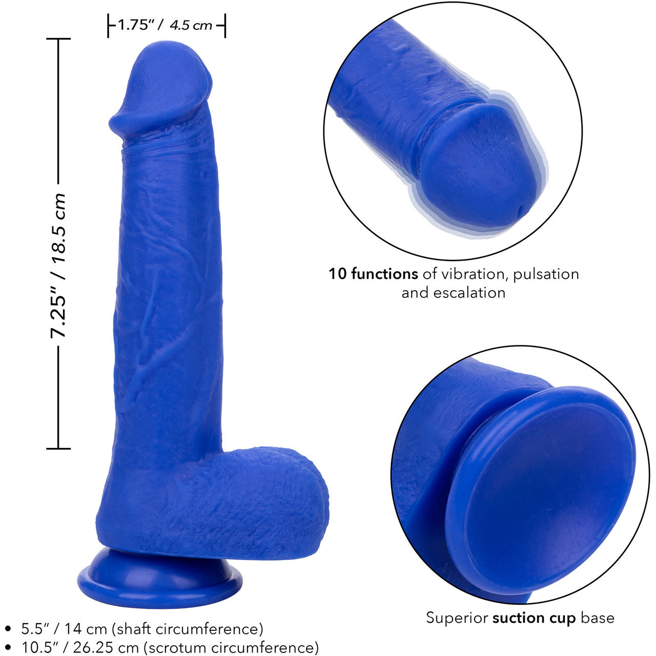 Admiral Captain 8" Vibrating Suction Cup Dildo By CalExotics Admiral Captain 8" Vibrating Suction Cup Dildo By CalExotics