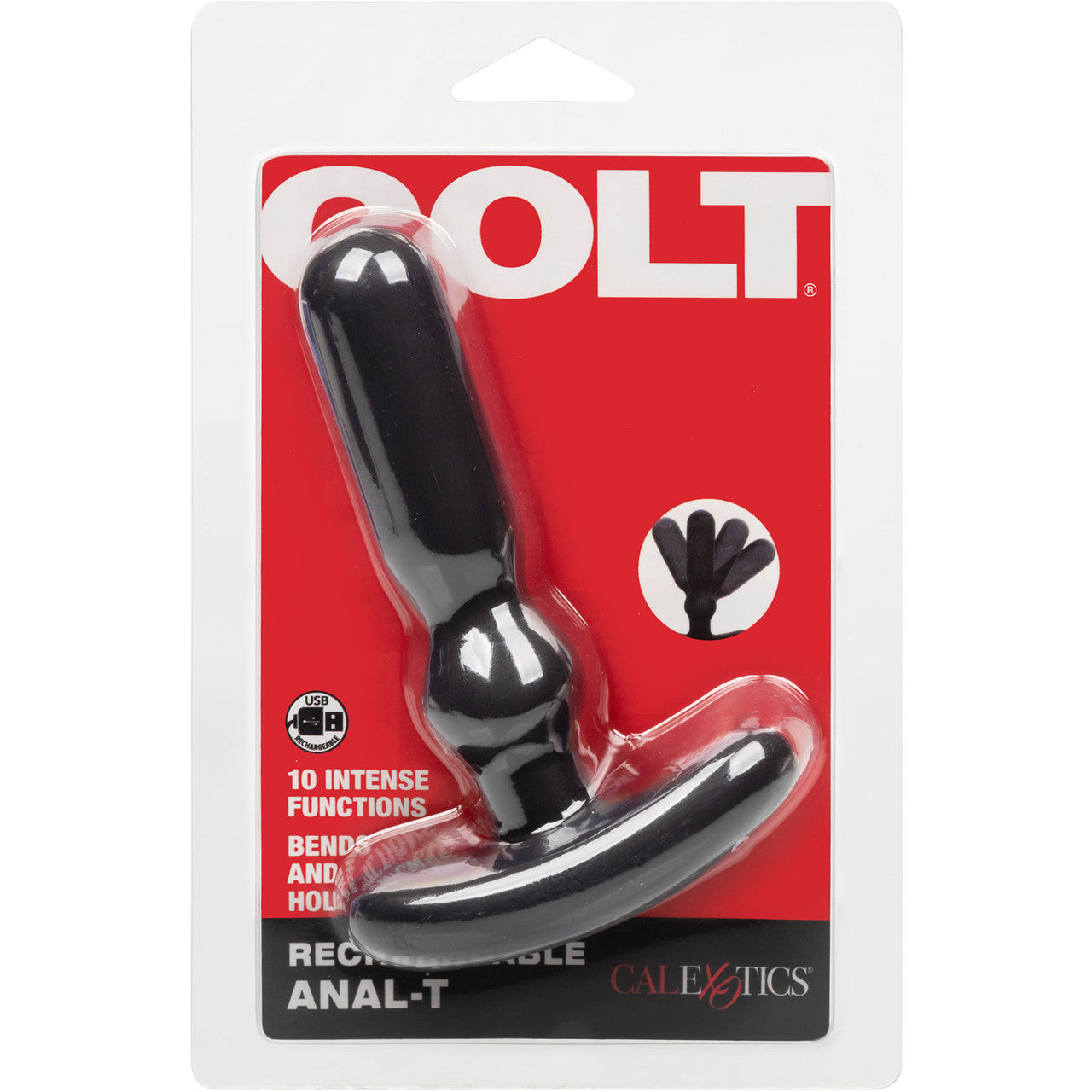 COLT Anal-T Rechargeable Waterproof Silicone Anal Vibrator - Black