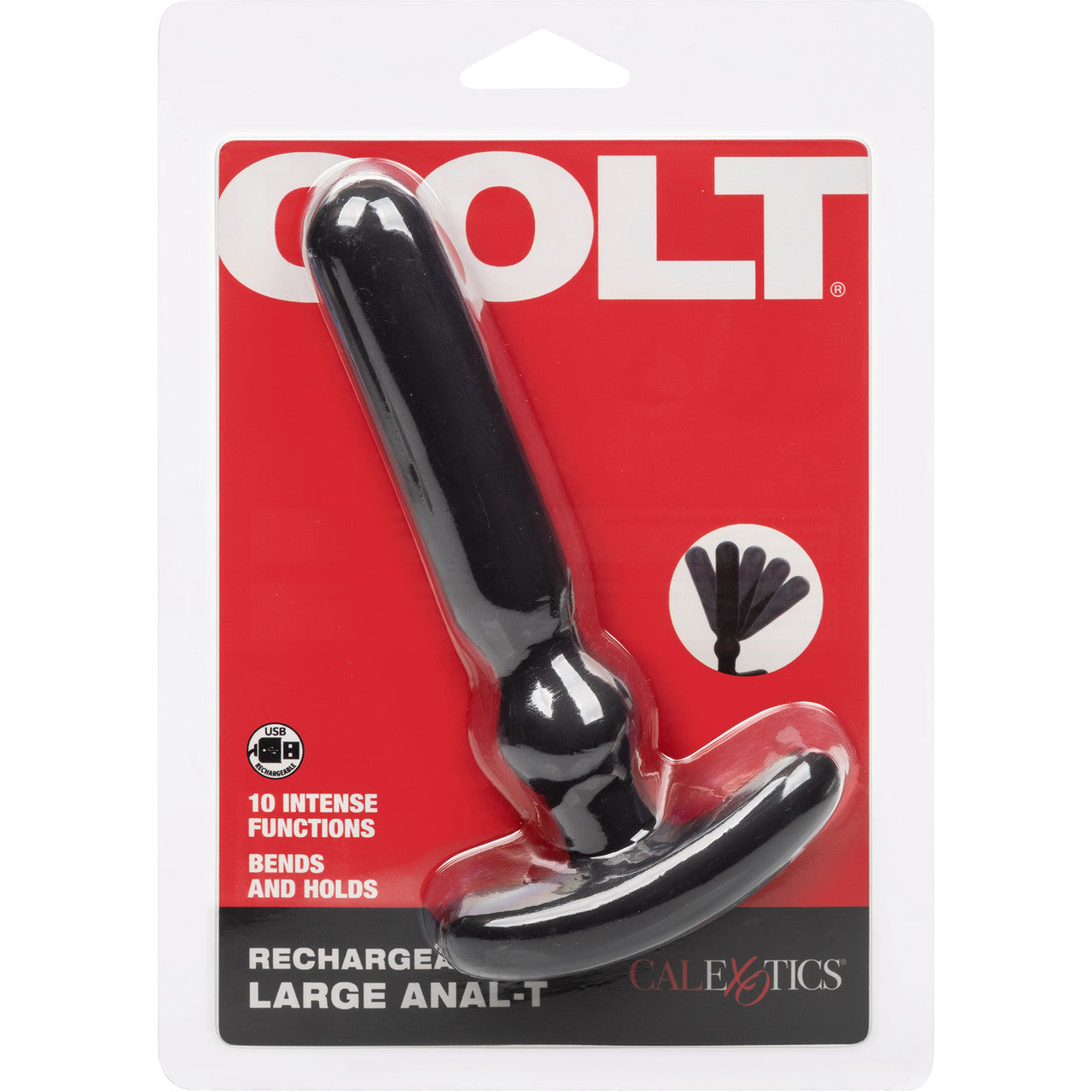 COLT Anal-T Rechargeable Waterproof Silicone Anal Vibrator - Large, Black