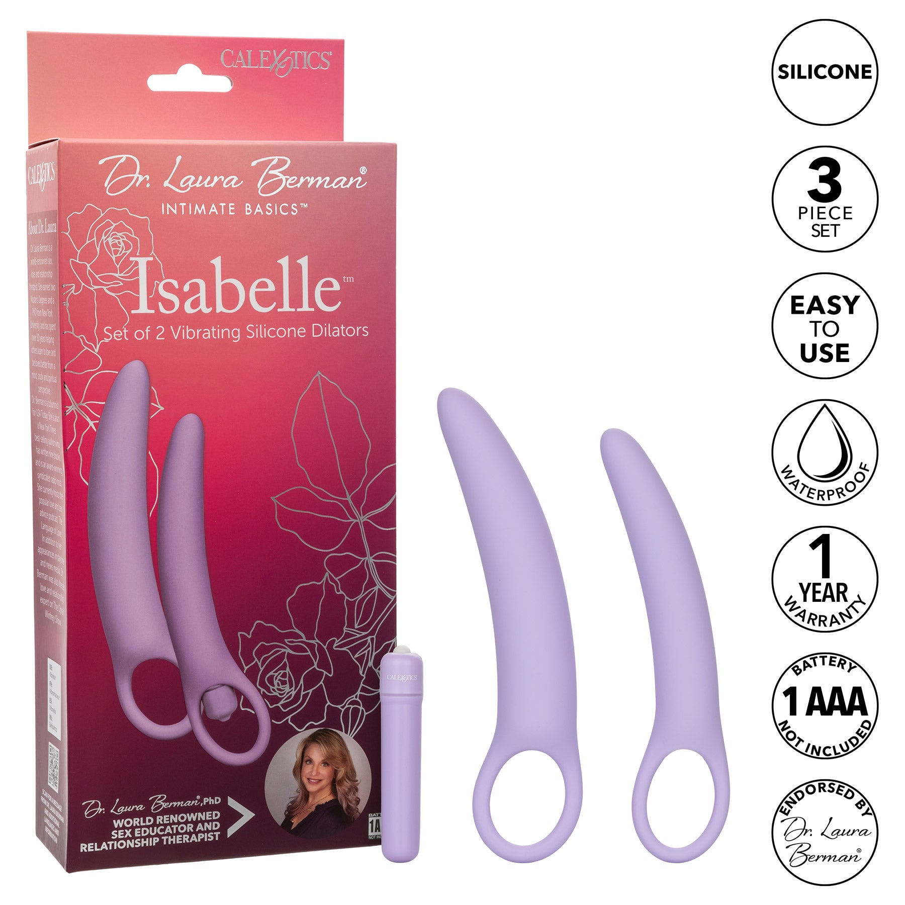 Dr. Laura Berman® Isabelle™ Set of 2 Vibrating Silicone Dilators