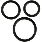 CalExotics Rubber Ring 3 Piece Cock Ring Set - Black