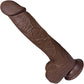 The Seaman 7.5 Inch Silicone Realistic Dildo With Balls & Suction Cup Base By Fukena - Chocolate