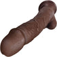 The Seaman 7.5 Inch Silicone Realistic Dildo With Balls & Suction Cup Base By Fukena - Chocolate