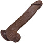 The Seaman 7.5 Inch Silicone Realistic Dildo With Balls & Suction Cup Base By Fukena - Chocolate