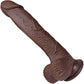 The Seaman 7.5 Inch Silicone Realistic Dildo With Balls & Suction Cup Base By Fukena - Chocolate