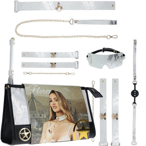 Ouch! Florence Collection - 9 Piece Bondage Kit With Bag - White