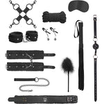 Ouch! Intermediate 10 Piece Bondage Kit - Black