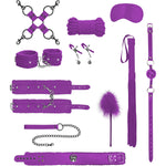 Ouch! Intermediate 10 Piece Bondage Kit - Purple