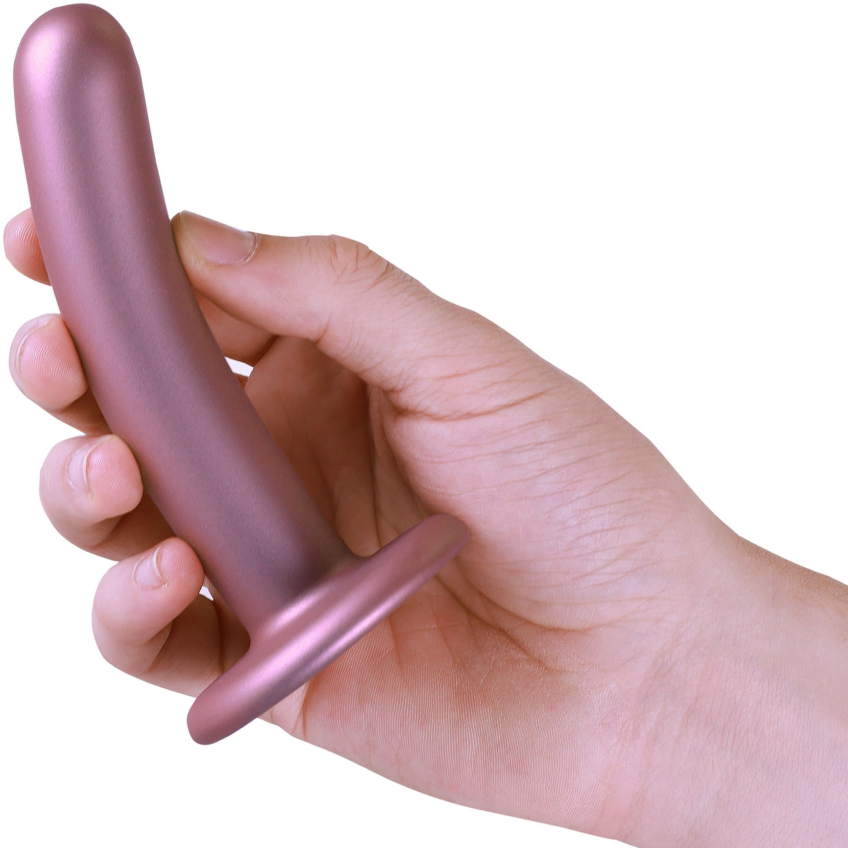 Ouch! 5" Smooth Silicone G-Spot Dildo - Rose Gold