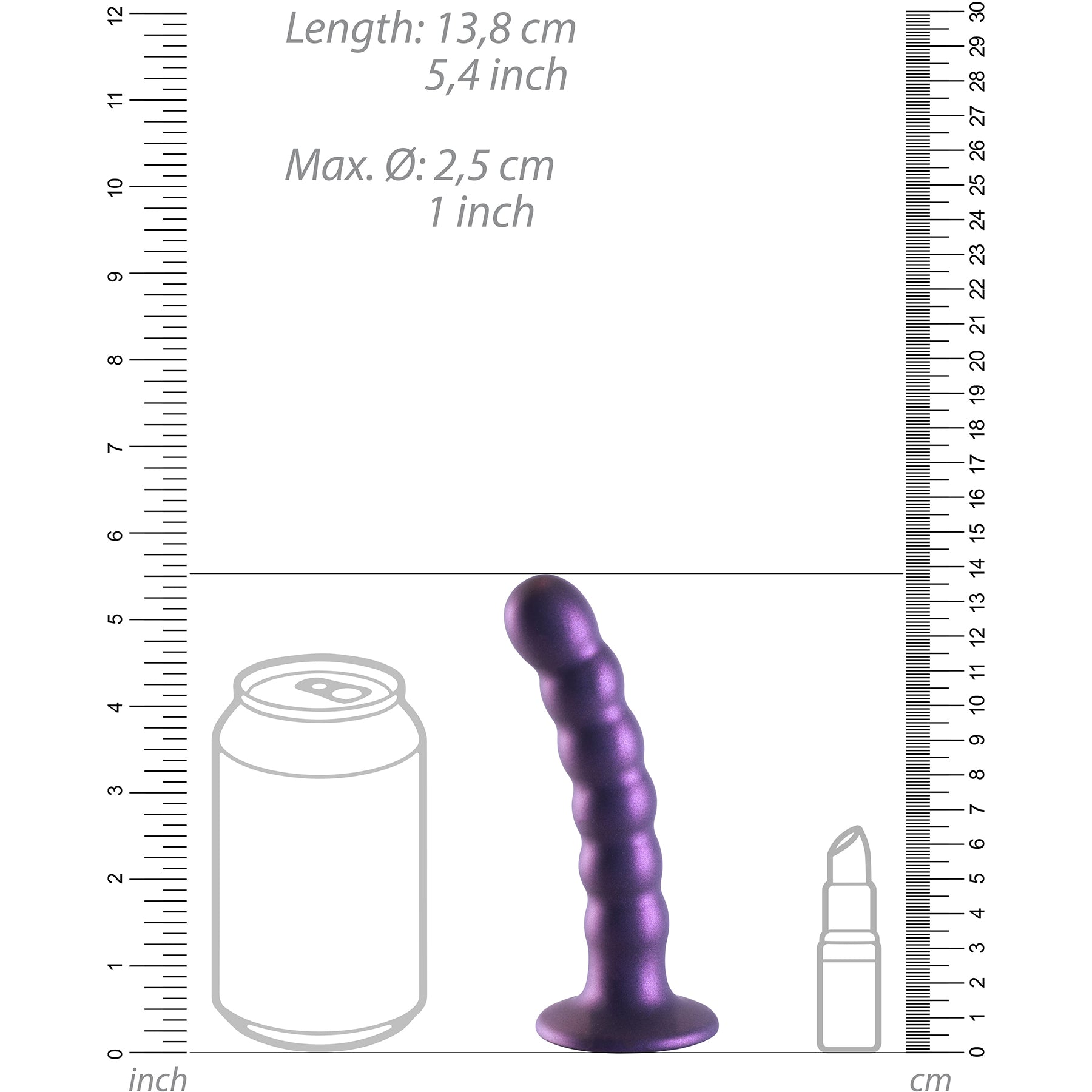 Ouch! 5" Beaded Silicone G-Spot Dildo - Metallic Purple