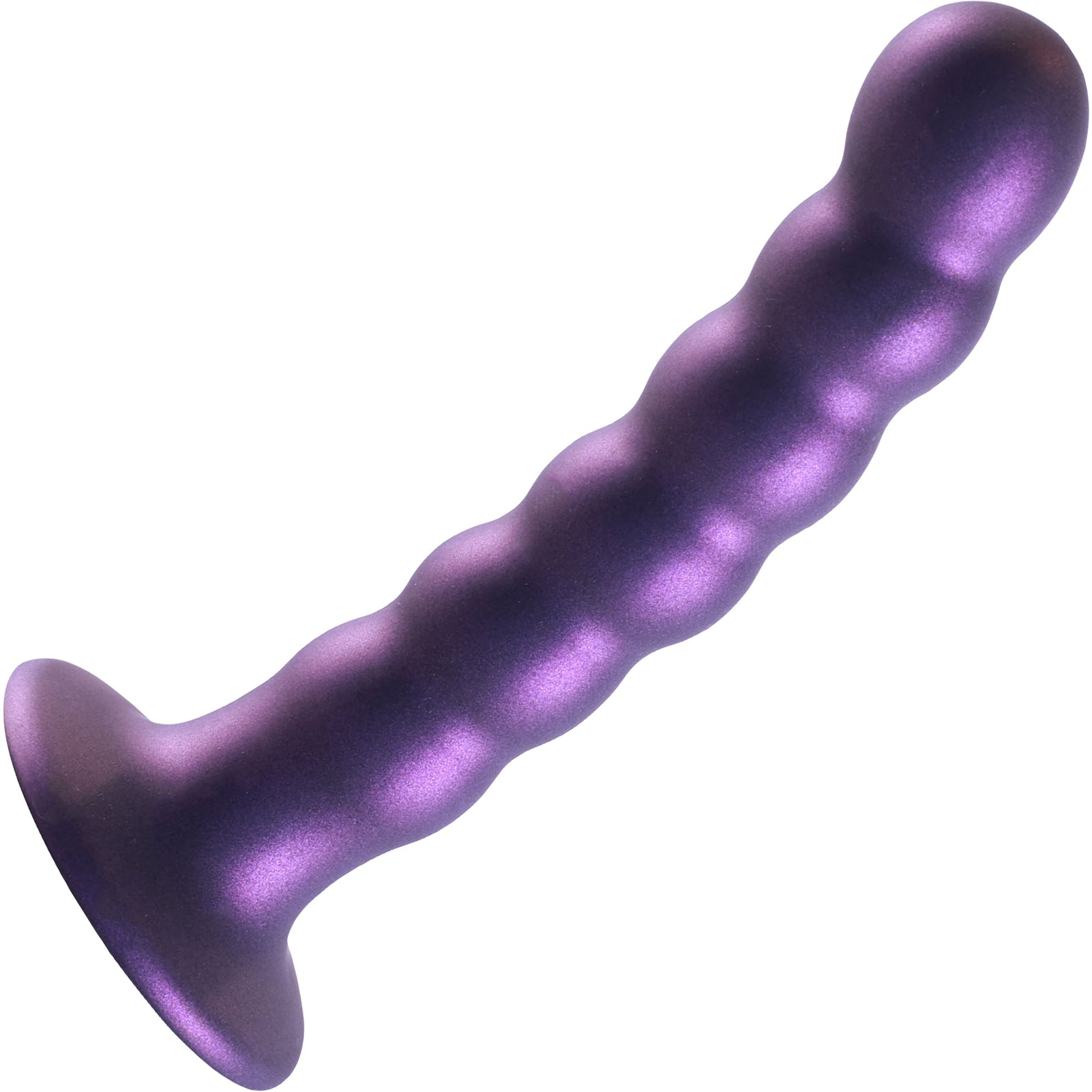 Ouch! 5" Beaded Silicone G-Spot Dildo - Metallic Purple