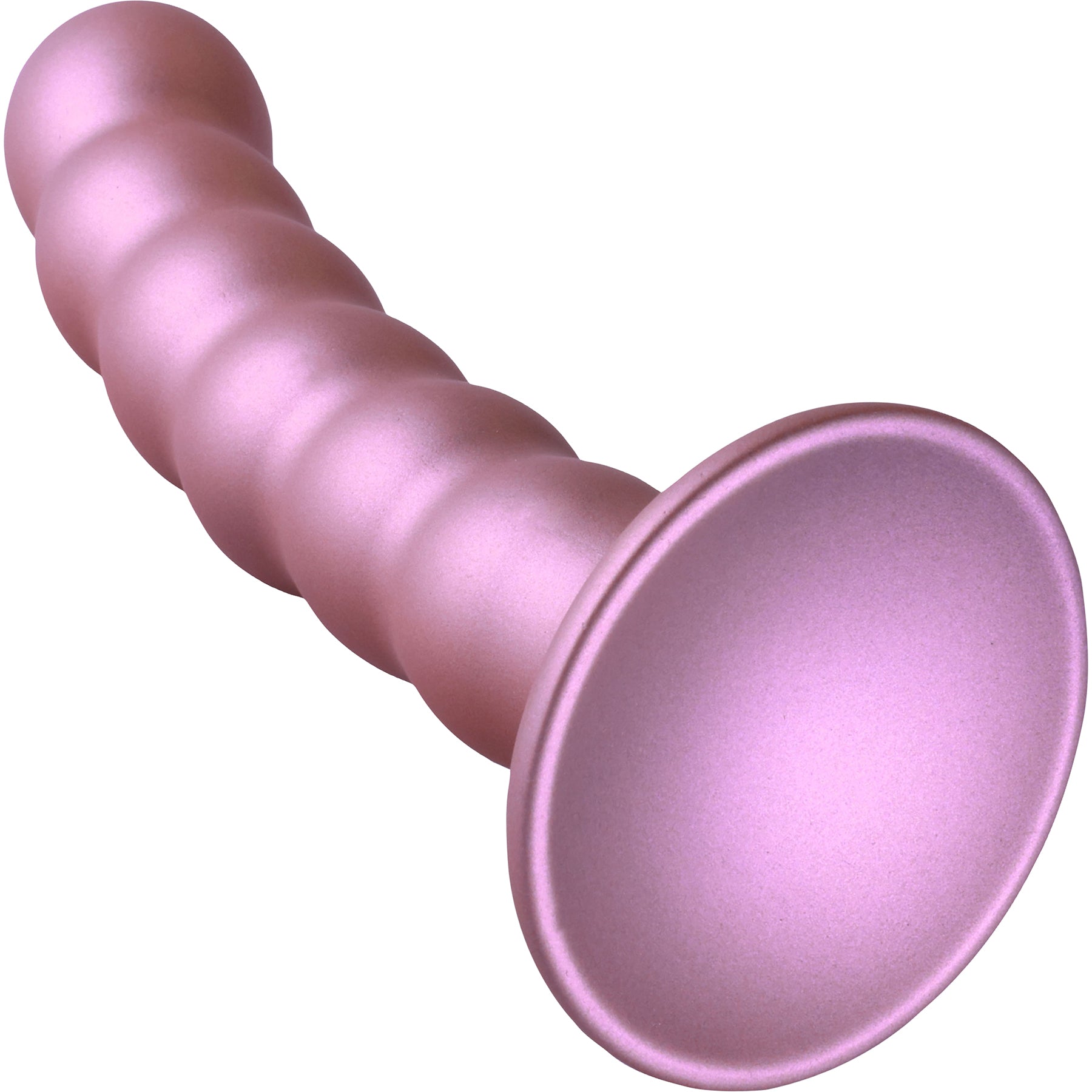 Ouch! 5" Beaded Silicone G-Spot Dildo - Rose Gold