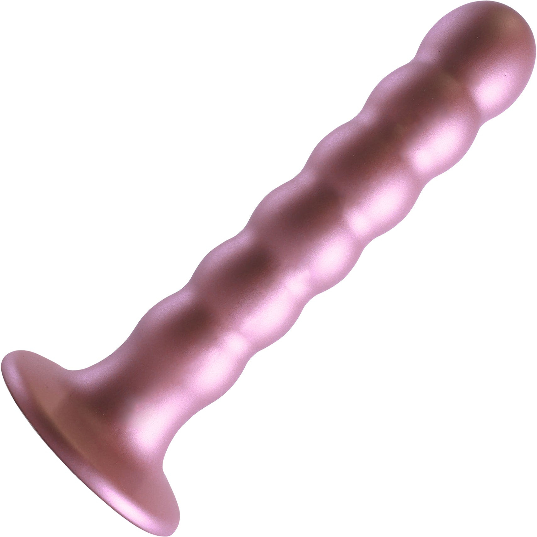 Ouch! 5" Beaded Silicone G-Spot Dildo - Rose Gold