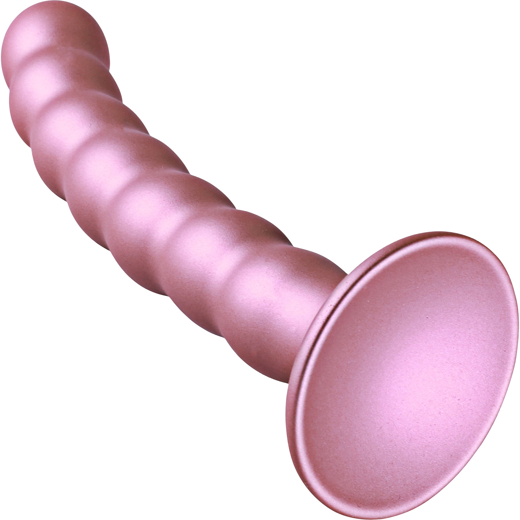 Ouch! 6.5" Beaded Silicone G-Spot Dildo - Rose Gold