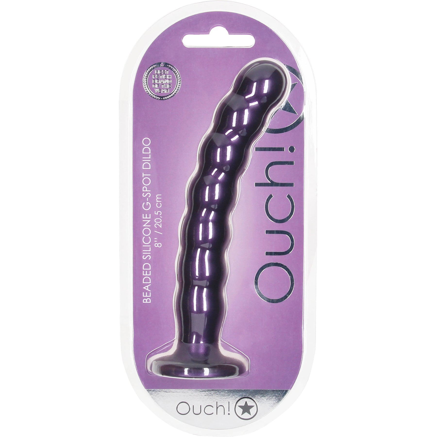 Ouch! 8" Beaded Silicone Suction Cup G-Spot Dildo Ouch! 8" Beaded Silicone Suction Cup G-Spot Dildo