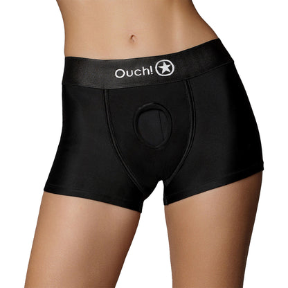 Ouch! Vibrating Strap-On Brief - Black