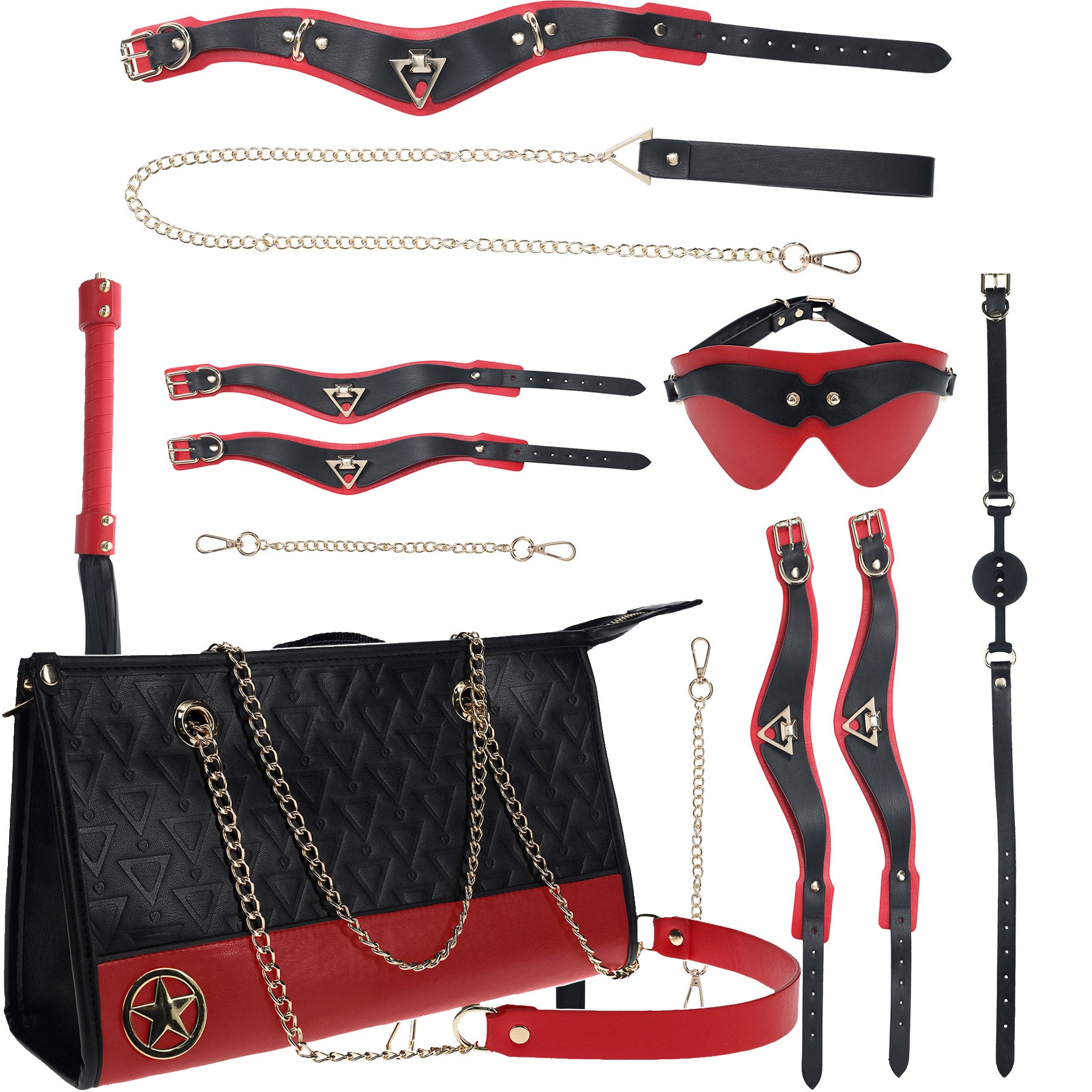 Ouch! Milan Collection - 9 Piece Bondage Kit With Bag