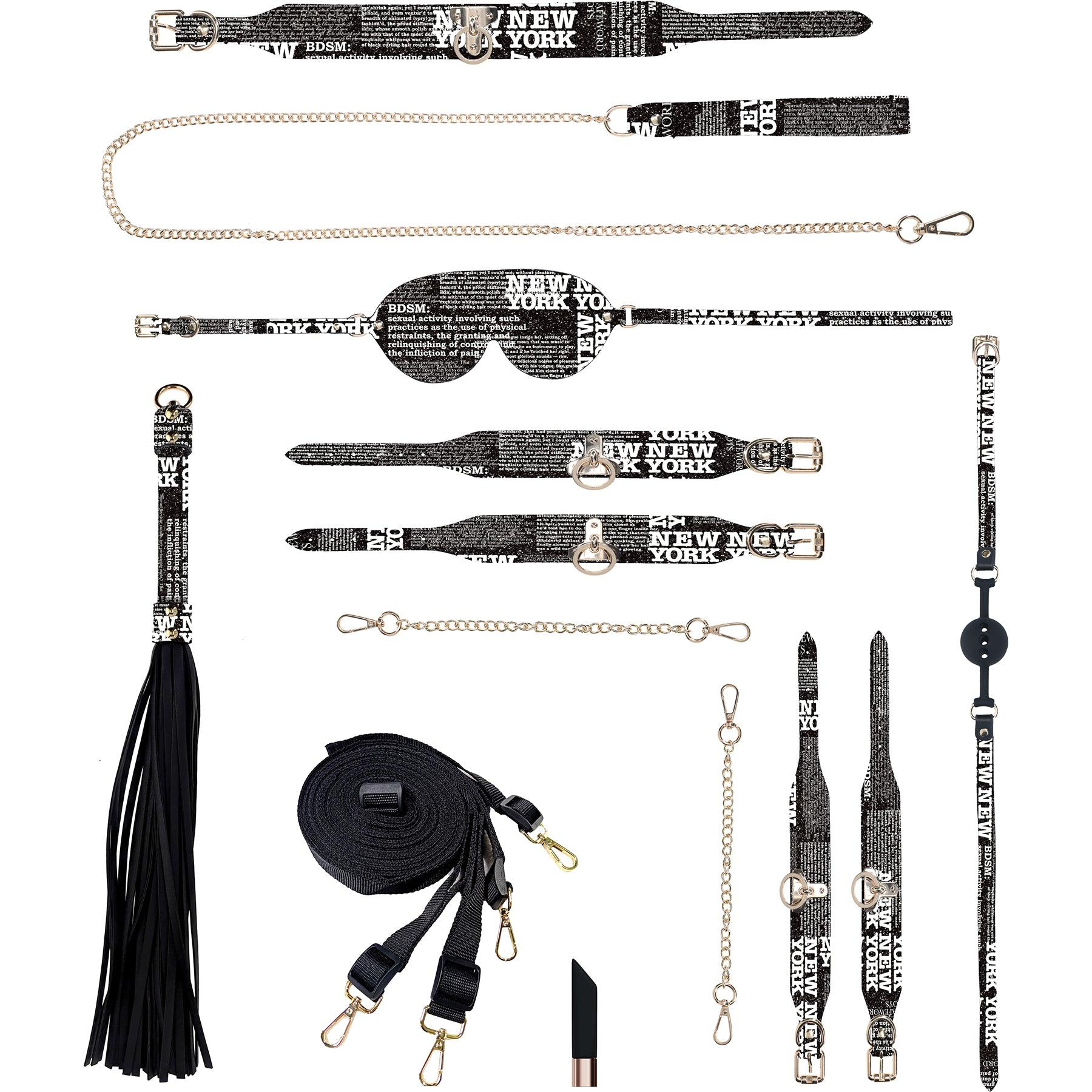 Ouch! NY Collection - 9 Piece Bondage Kit With Bag