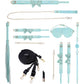 Ouch! Paris Collection - 9 Piece Bondage Kit With Bag - Turquoise