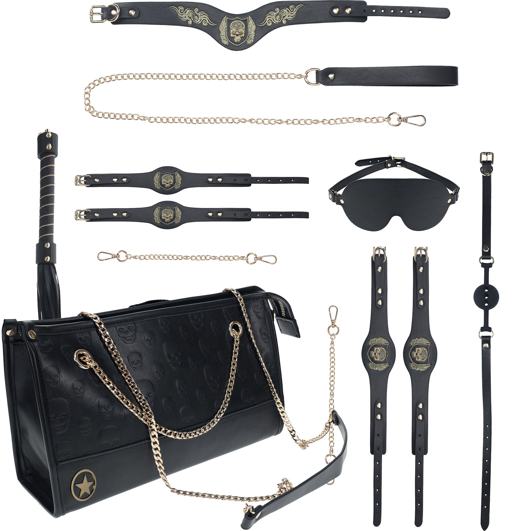 Ouch! London Collection - 9 Piece Bondage Kit With Bag