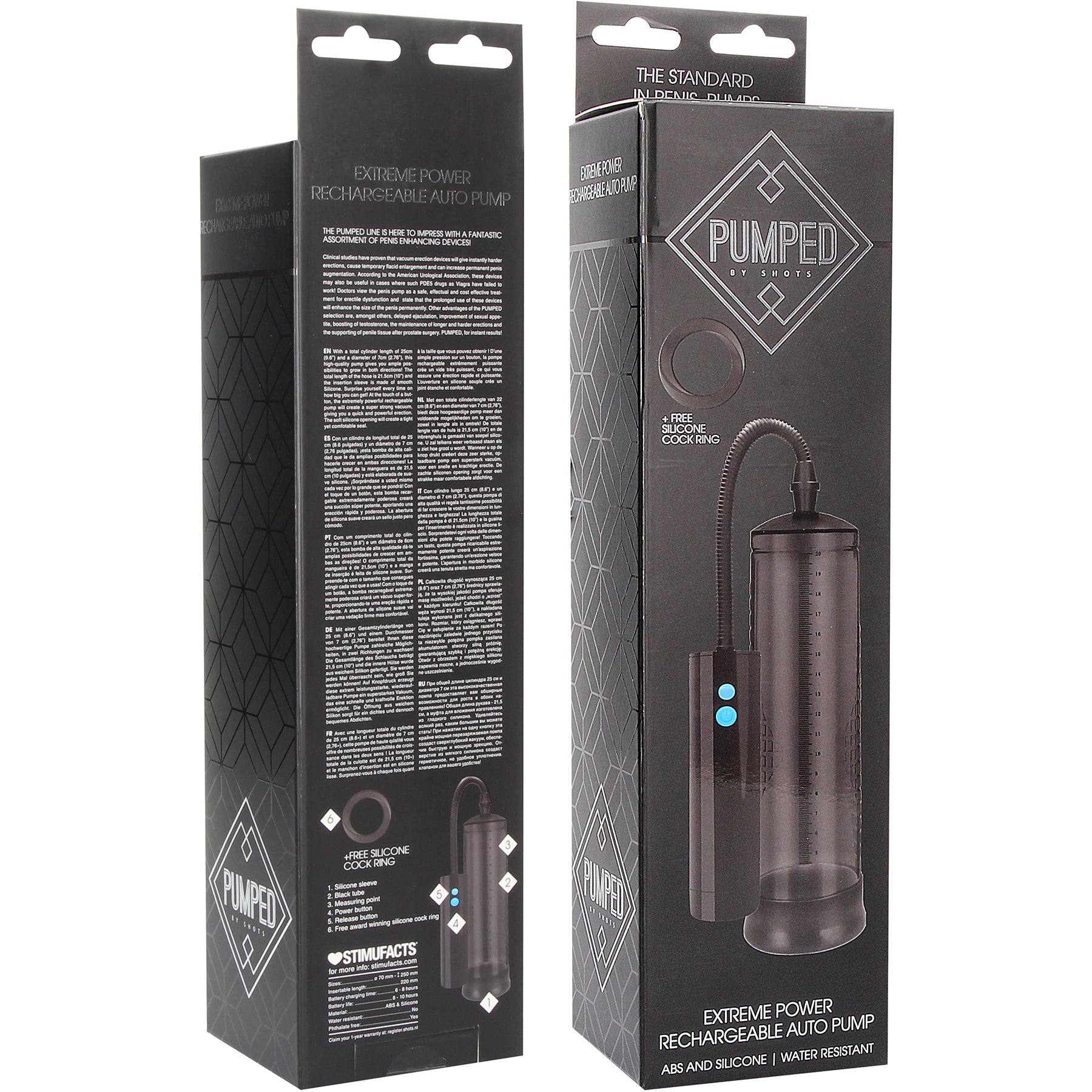 Pumped Extreme Power Rechargeable Auto Penis Pump - Black