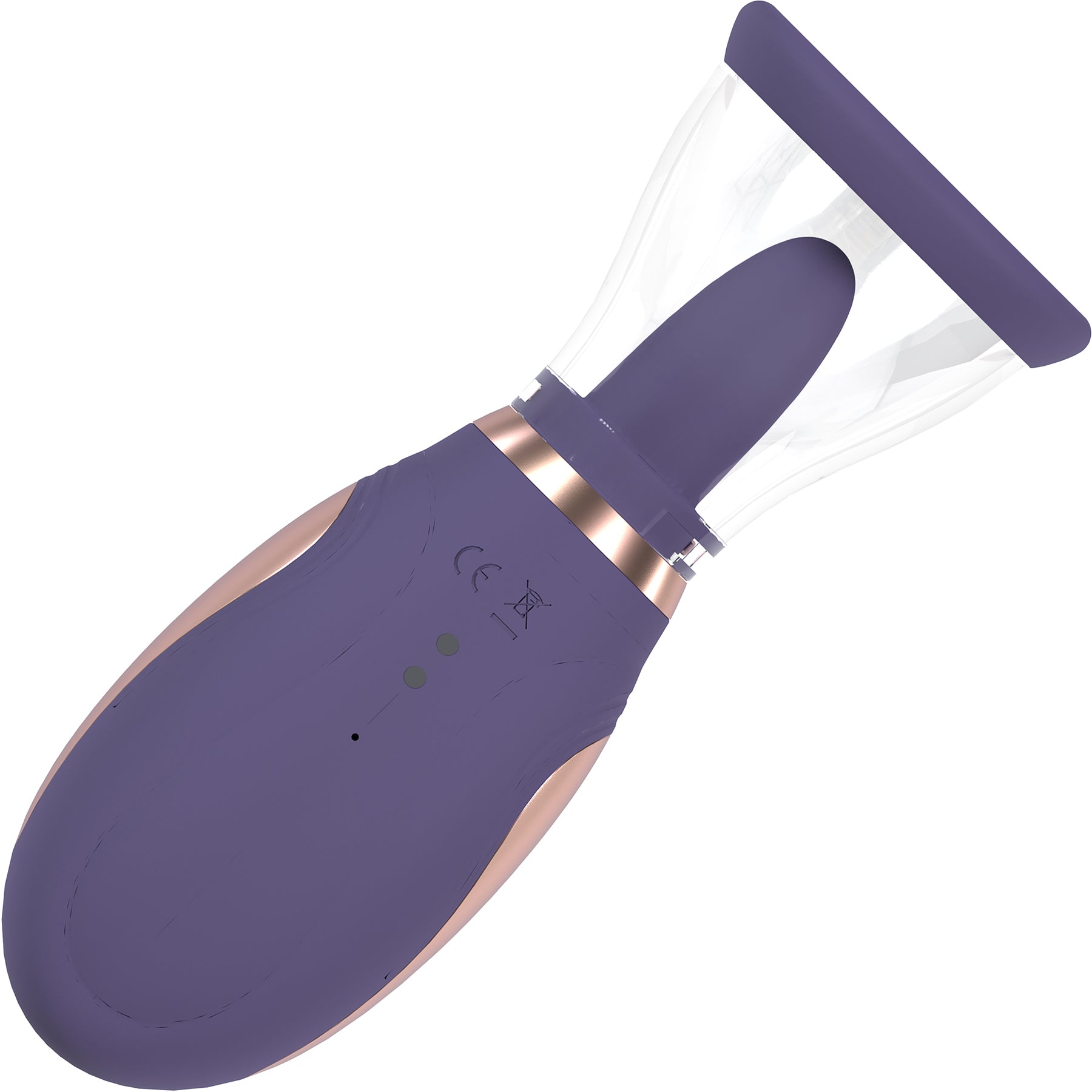 Pumped Enhance Automatic Silicone Rechargeable Vulva & Breast Pump With Tongue - Purple