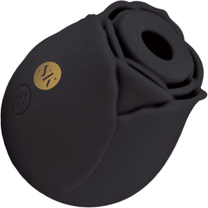 Secret Kisses Rosegasm Rechargeable Silicone Clitoral Pressure Wave Stimulator - Black