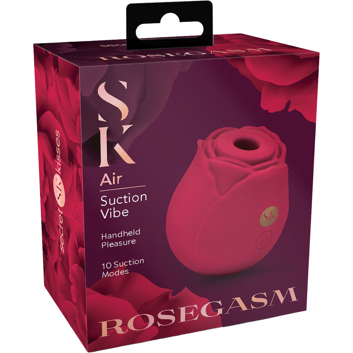 Secret Kisses Rosegasm Rechargeable Silicone Clitoral Pressure Wave Stimulator - Red