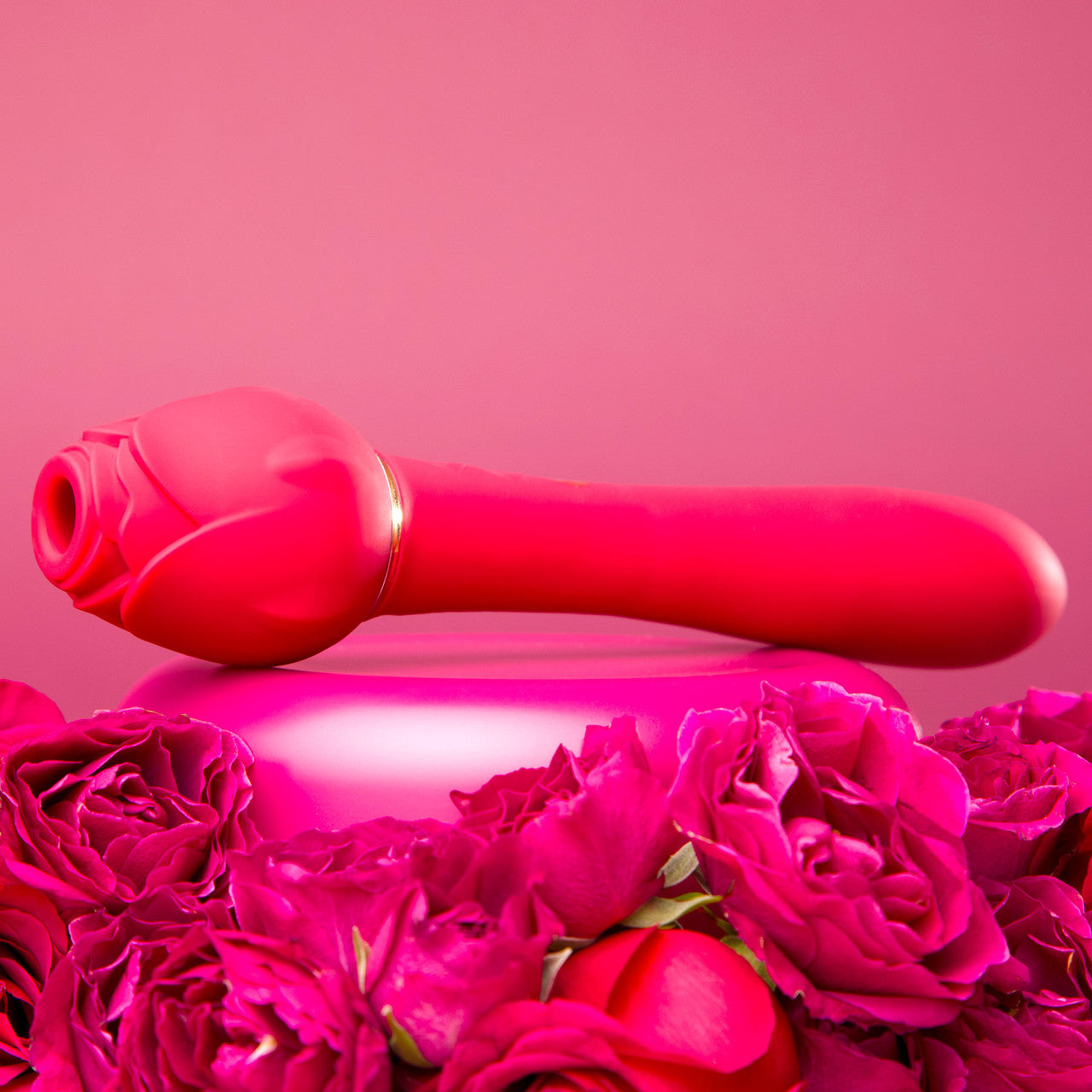 Secret Kisses Rosegasm Twosome Rechargeable Silicone Double Ended Rose Vibrator