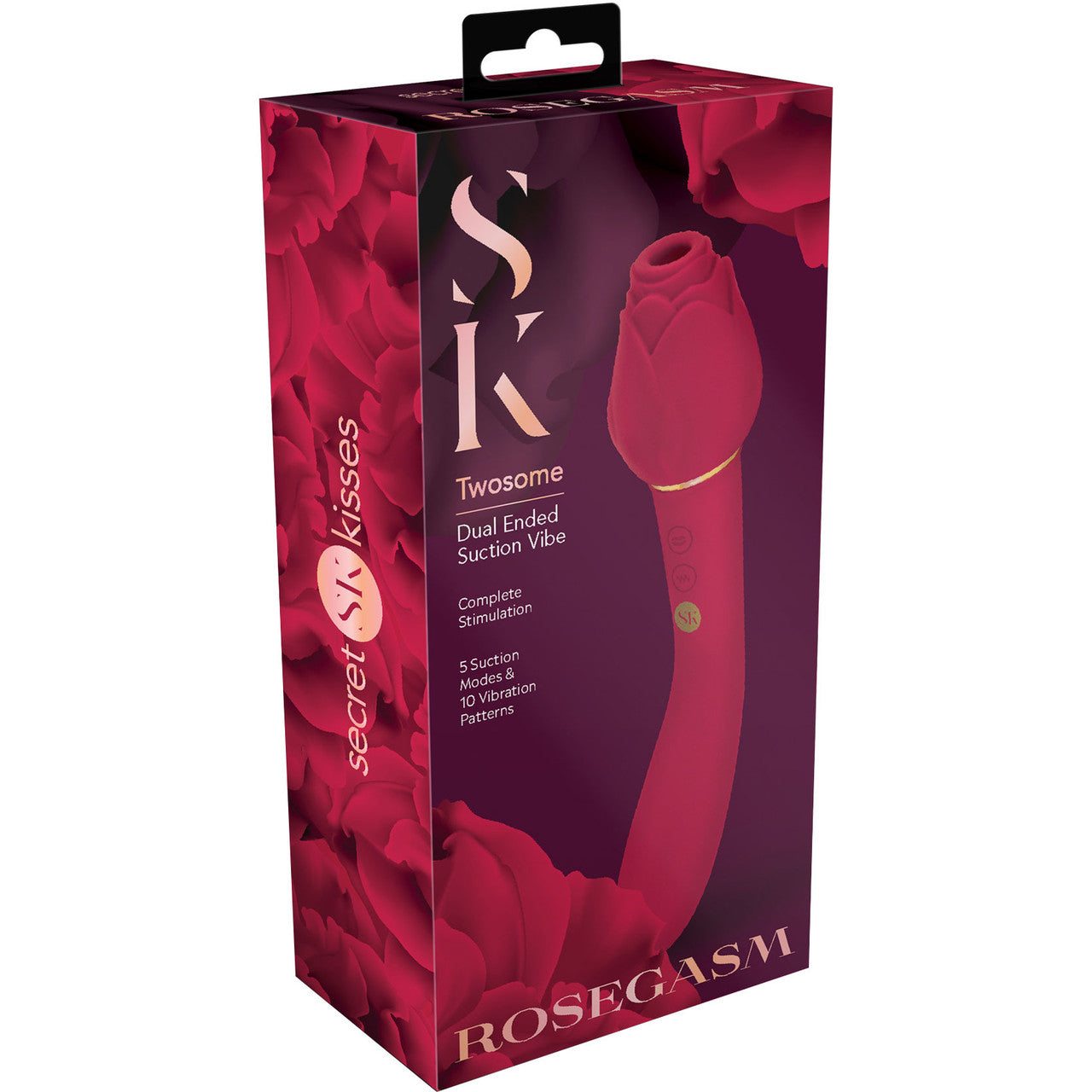 Secret Kisses Rosegasm Twosome Rechargeable Silicone Double Ended Rose Vibrator