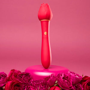 Secret Kisses Rosegasm Lingo Rechargeable Silicone Double Ended Licking Vibrator