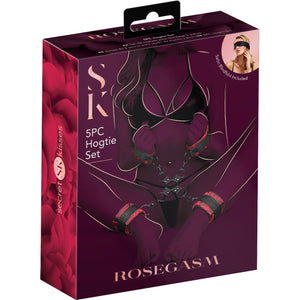 Secret Kisses Rosegasm 5-Piece Hogtie Kit With Blindfold