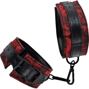 Secret Kisses Rosegasm Faux Leather Adjustable Buckle Handcuffs With Blindfold
