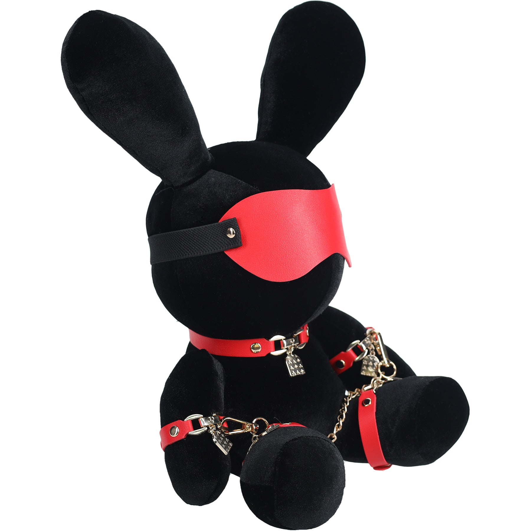 Rabbit Bondage Blindfold Plushie - Black