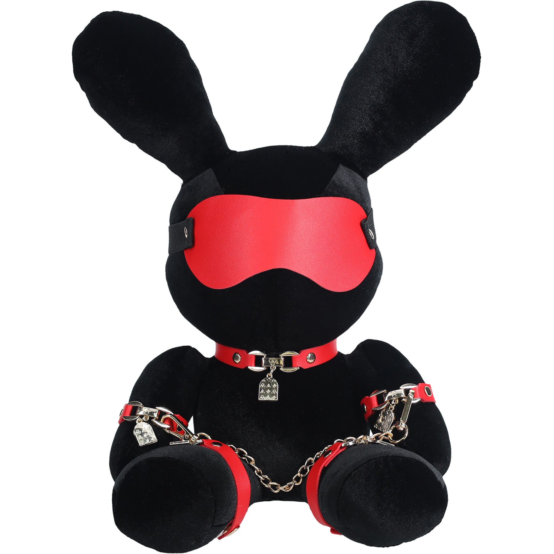 Rabbit Bondage Blindfold Plushie - Black