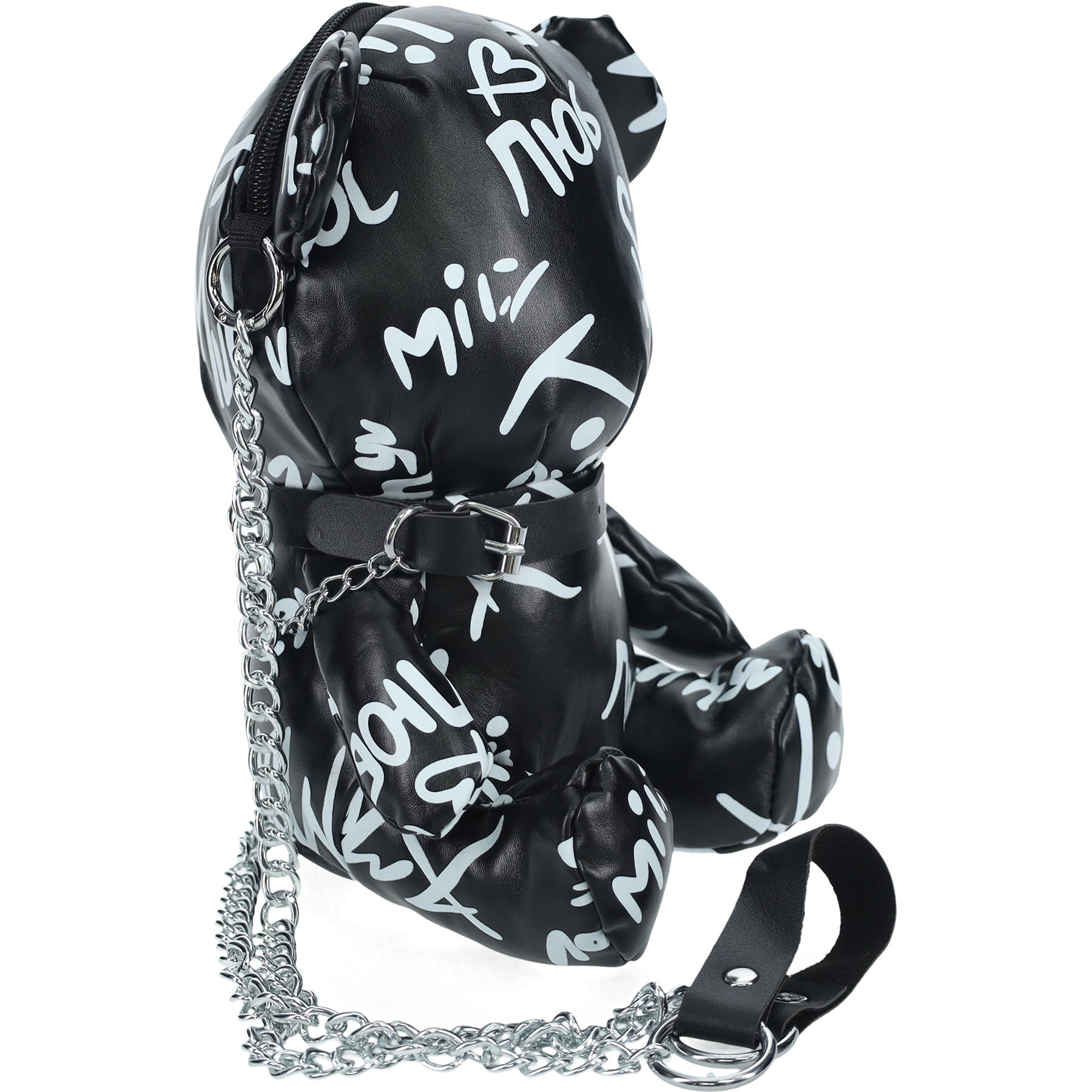 Pleather Bear Bag - Black