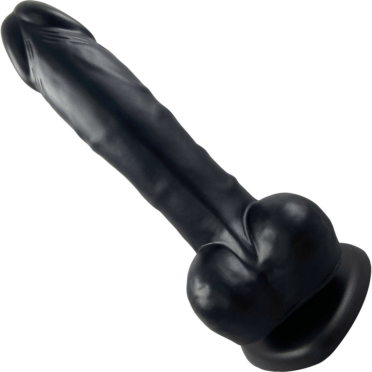 Strap-on-Me Sliding Skin Dual Density Silicone Suction Cup Realistic Dildo - XXL Black