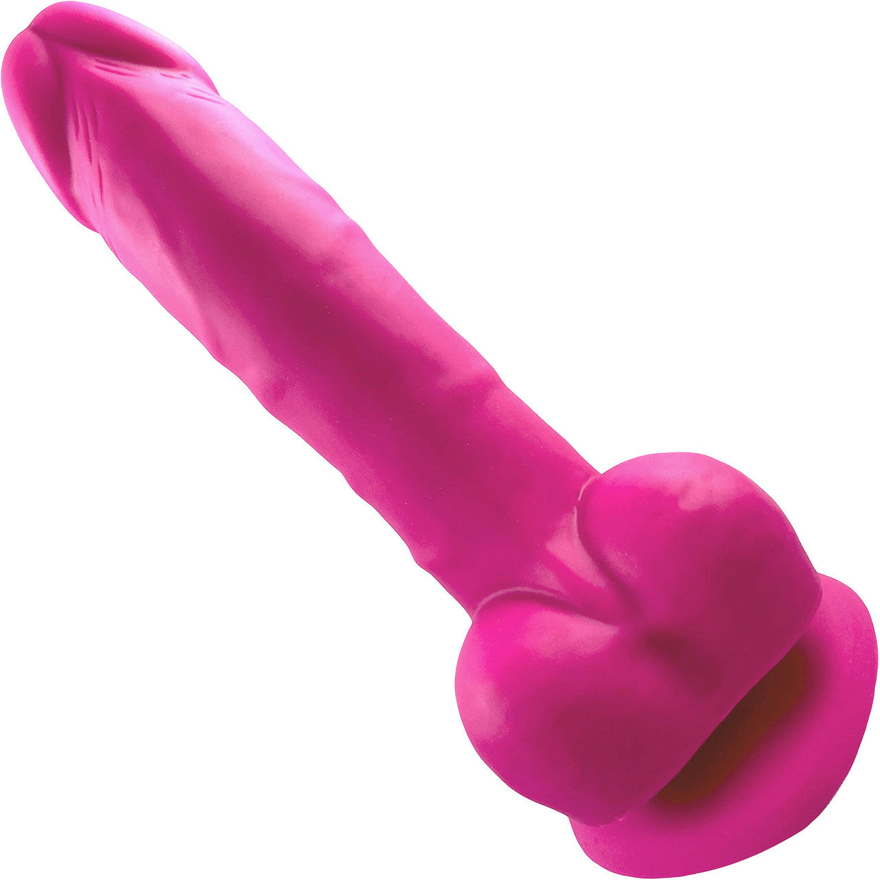 Strap-on-Me Sliding Skin Dual Density Silicone Suction Cup Realistic Dildo - Small Fuchsia