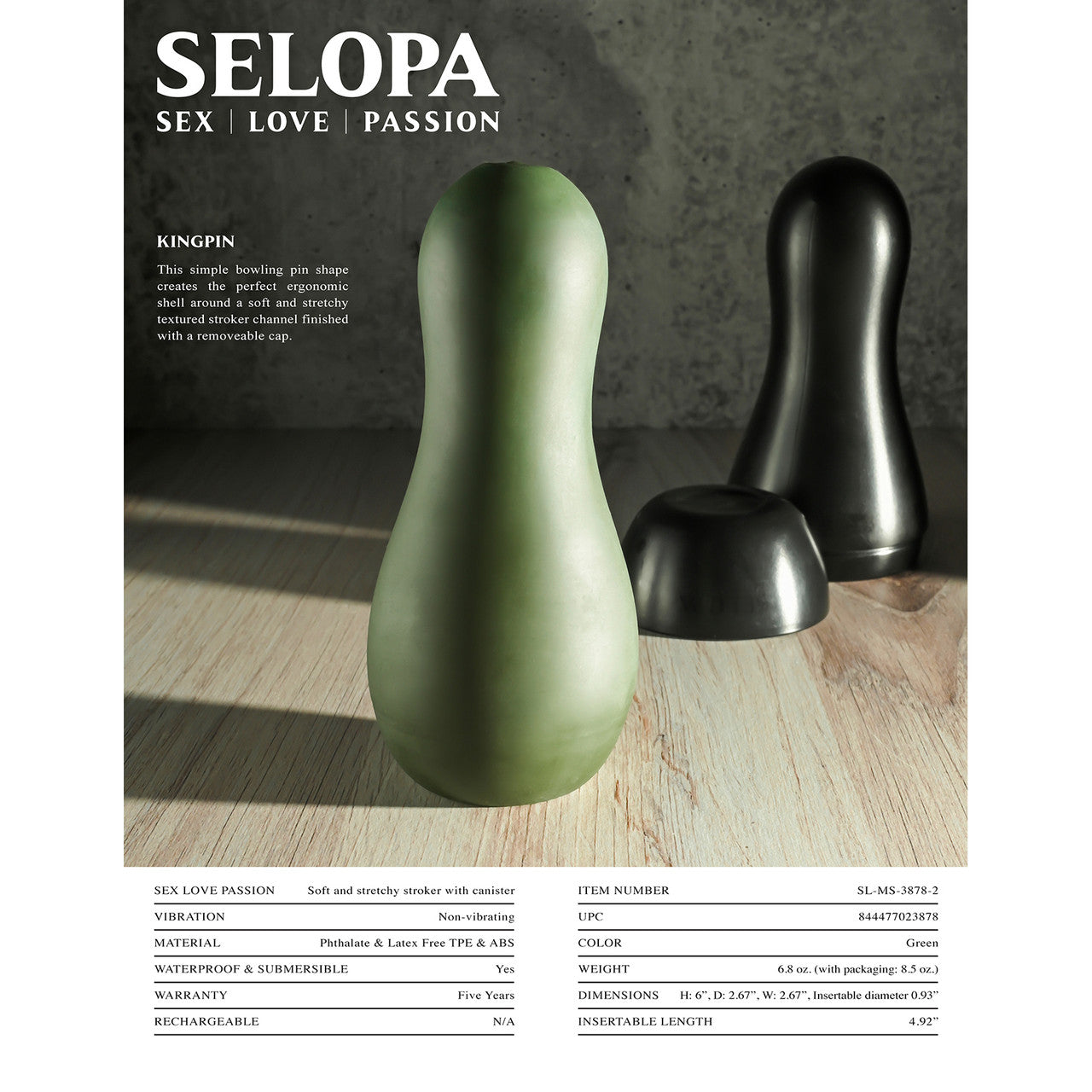 Selopa Kingpin Penis Masturbator - Green