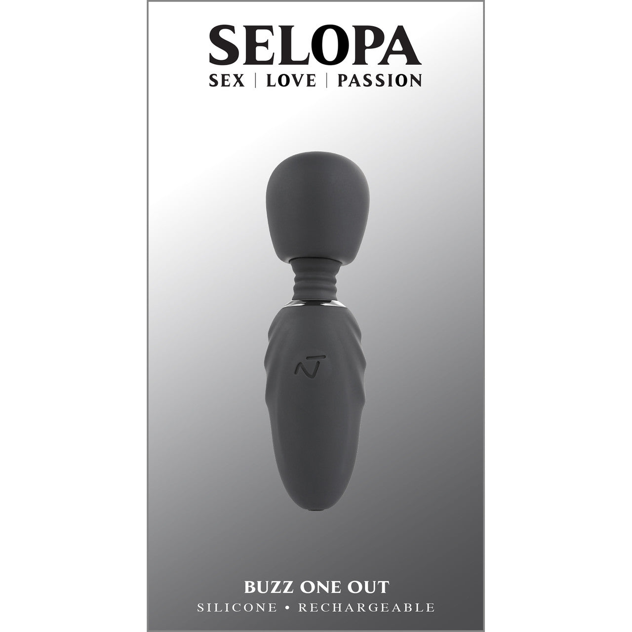 Selopa Buzz One Out Rechargeable Waterproof Silicone Mini Wand Vibrator - Black