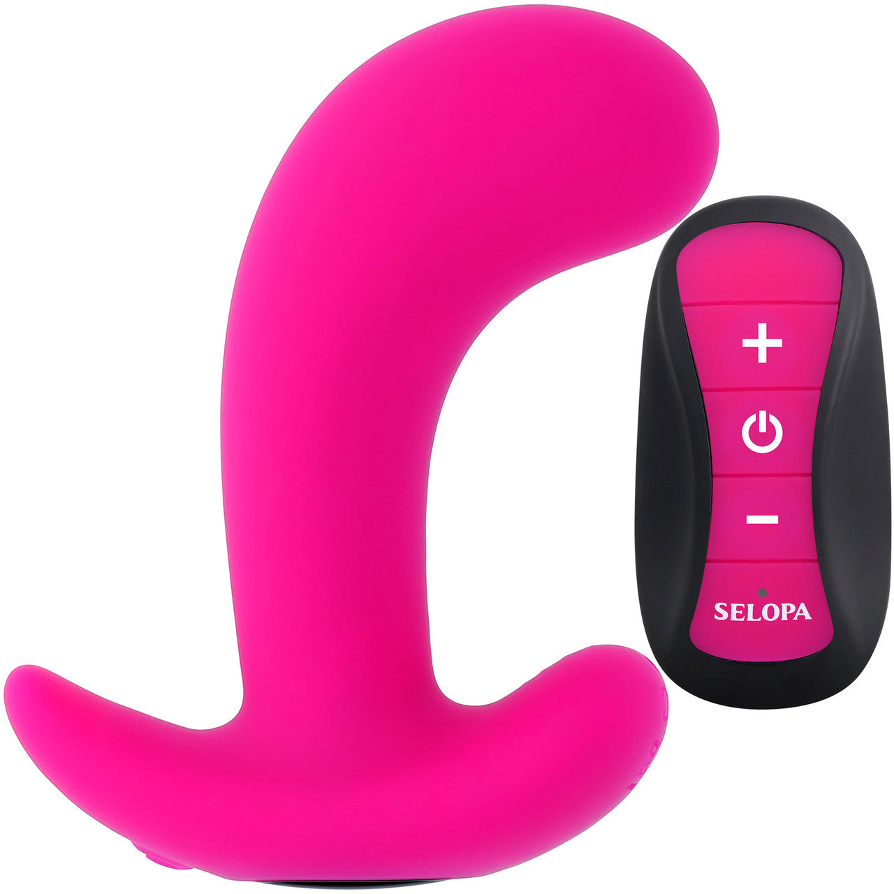 Selopa Hooking Up Rechargeable Waterproof Silicone Vibrating Prostate Massager With Remote - Pink