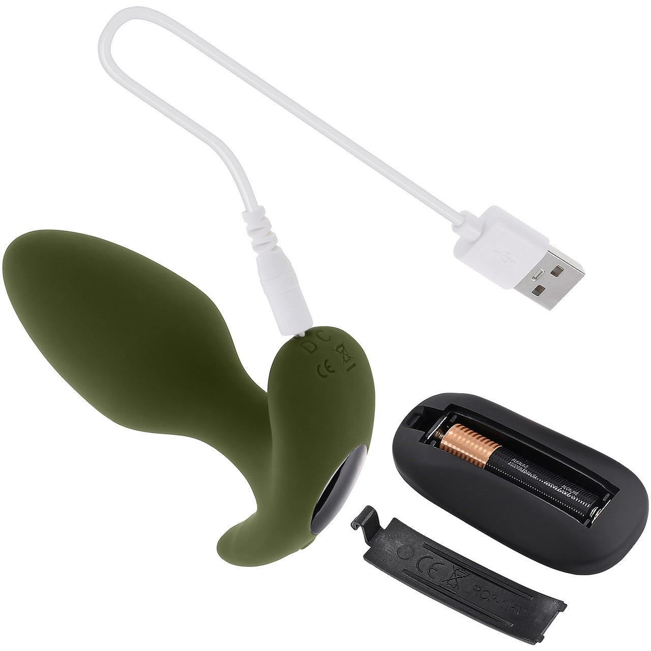 Selopa The Colonel Rechargeable Waterproof Silicone Vibrating Butt Plug With Remote - Green