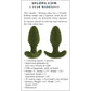 Selopa The Colonel Rechargeable Waterproof Silicone Vibrating Butt Plug With Remote - Green