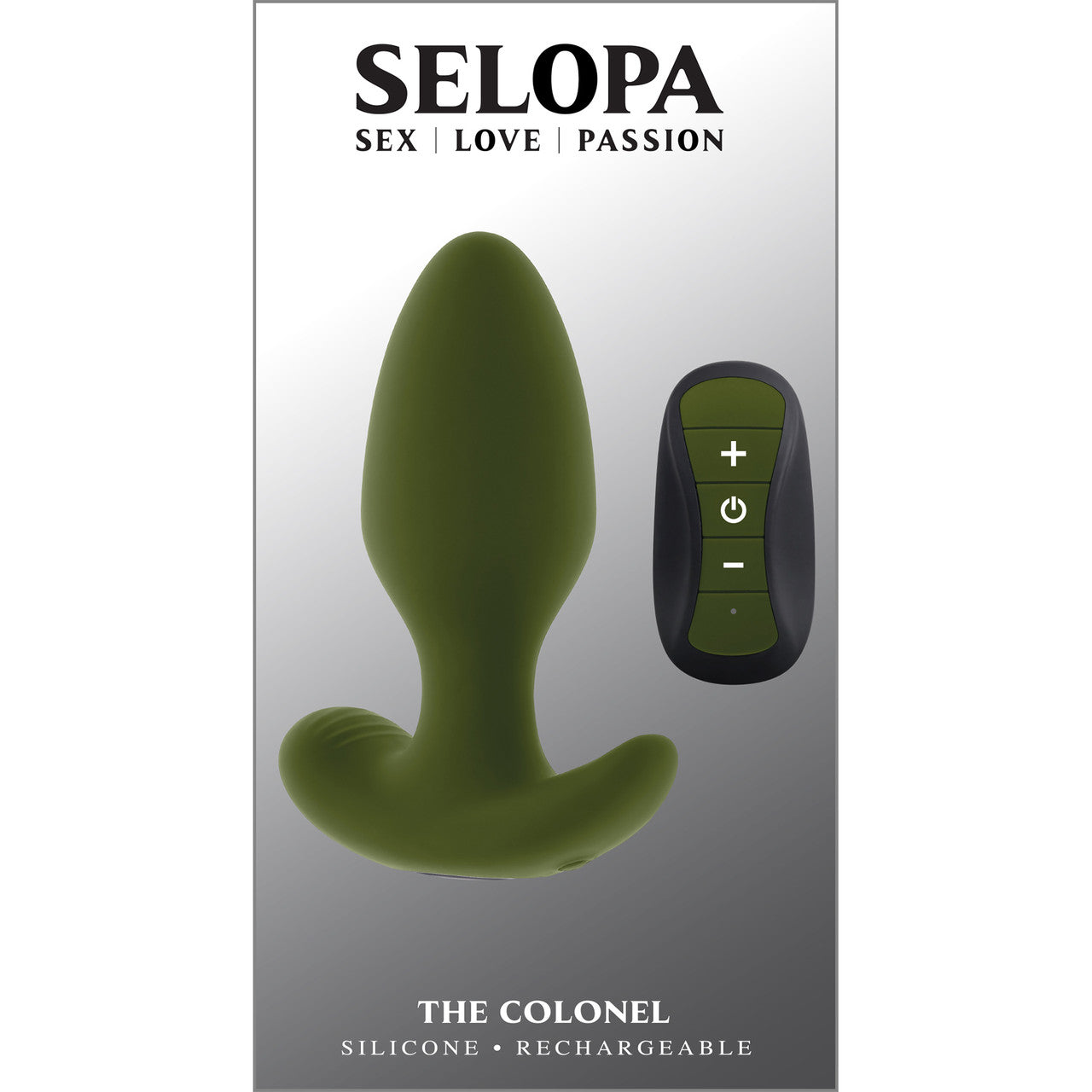 Selopa The Colonel Rechargeable Waterproof Silicone Vibrating Butt Plug With Remote - Green